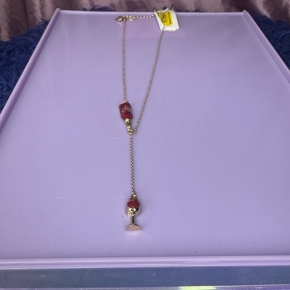 NWT Betsey Johnson Red Wine Y-Necklace - Picture 8 of 11